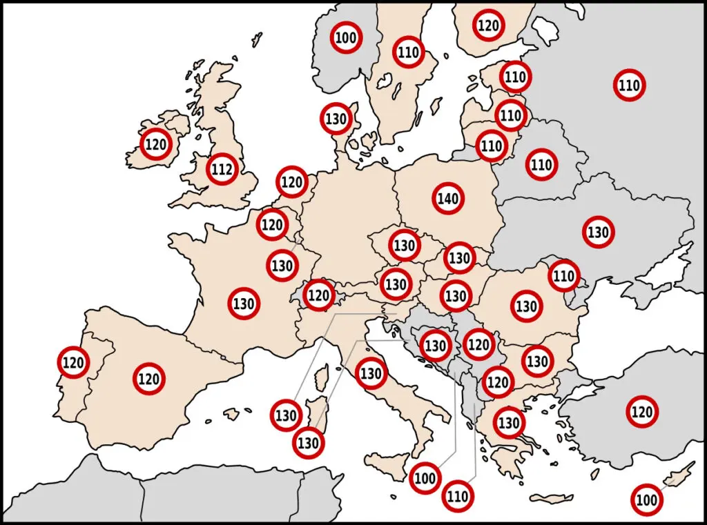 Limiti di velocità-Europa
