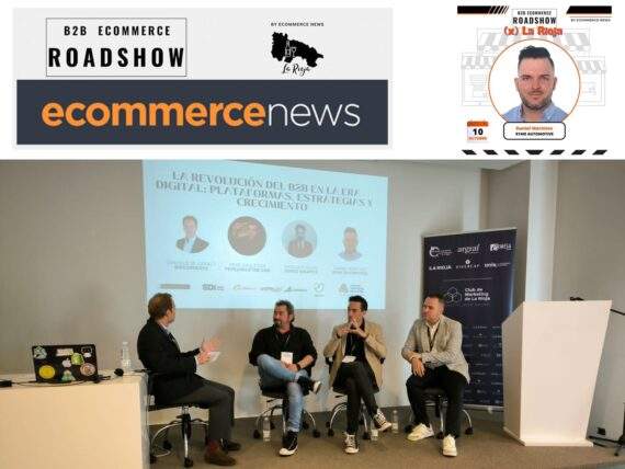 Daniel Martínez, responsable de marketing de Ryme Automotive, participando en el B2B Ecommerce Roadshow La Rioja sobre la digitalización del comercio B2B.