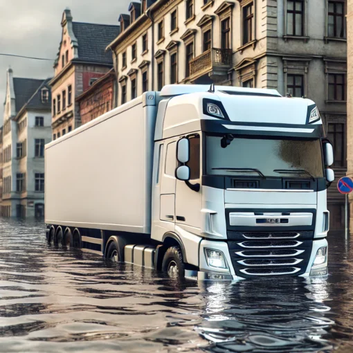 camion inundado dana