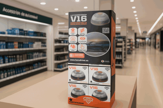 V16 Connected Beacon Display für Geschäfte